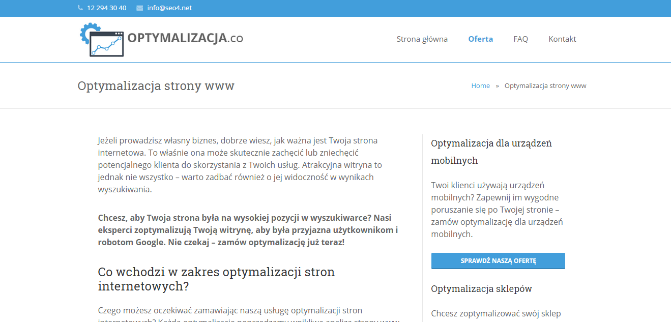 Optymalizacja stron Optymalizacja stron